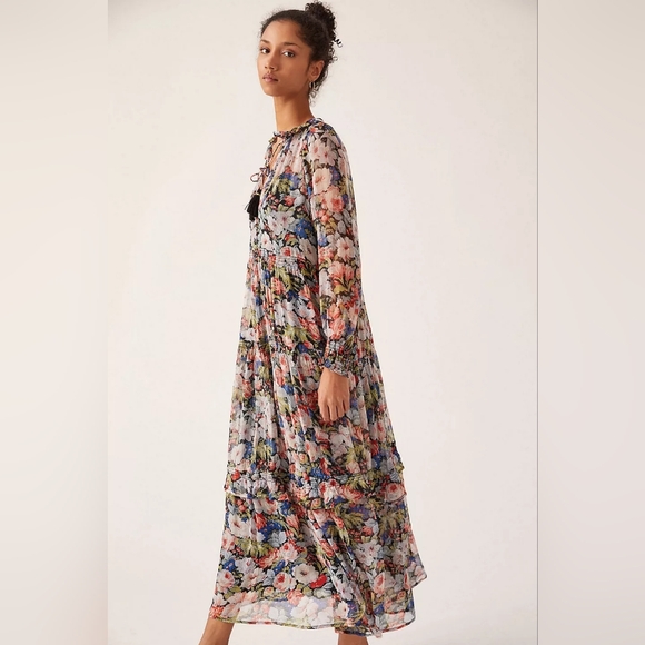Anthropologie The Marais Printed Chiffon Maxi Dress - Picture 2 of 10